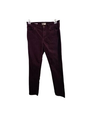 LOFT Modern Skinny Corduroy Pants Burgundy Plum Wine Stretch Cords Size 6